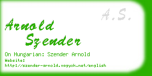 arnold szender business card